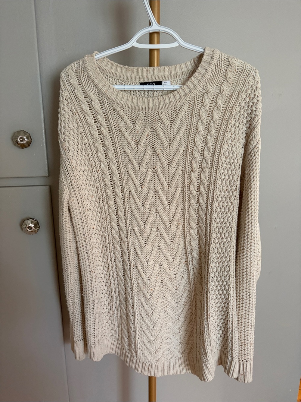 Cable Knit Crewneck Sweater - Cream